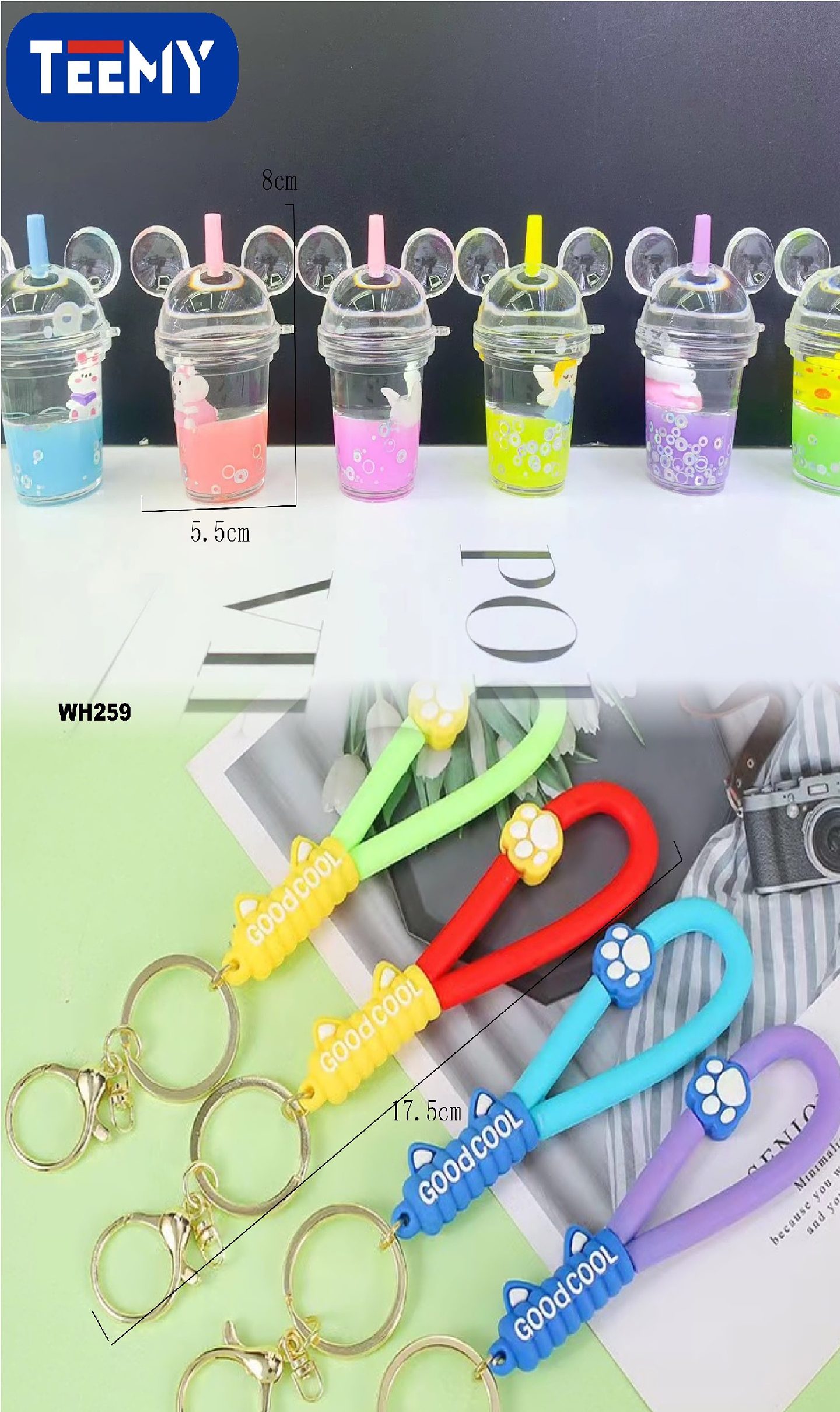 LLAVEROS SENSORIALES CON LIQUIDO PAQUETE 6 PIEZAS (WH259) 1