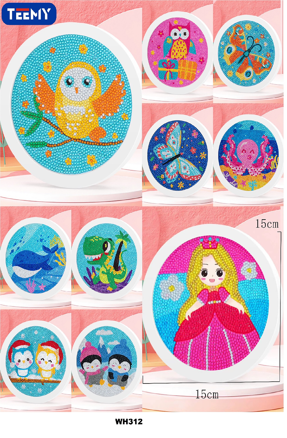 PINTURA DIAMANTE 15 X 15 PAQUETE 10 PIEZAS (WH312) 1