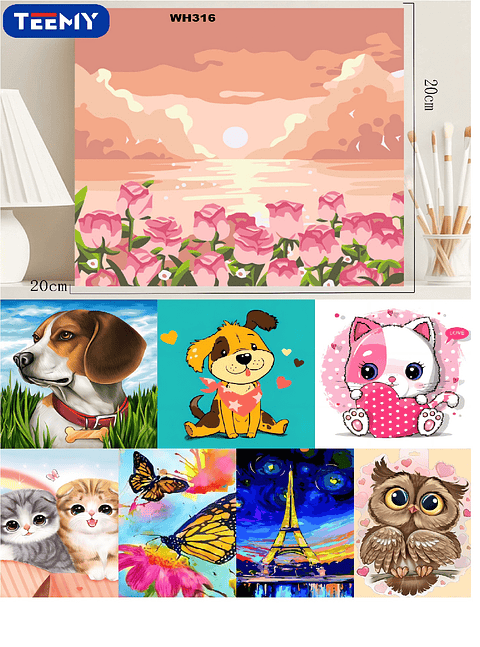 CUADRO PARA PINTAR 20 X 20 PAQUETE 10 PIEZAS (WH316)