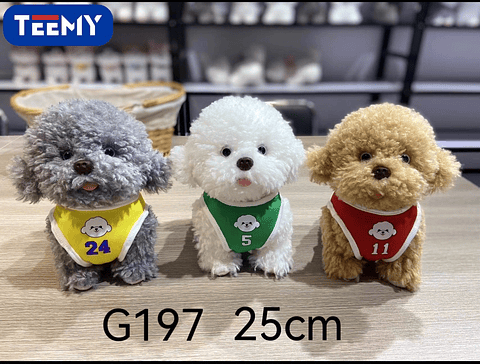 PELUCHE PERRO 25 CM, PRECIO PUBLICADO ES AL POR MAYOR Y DEBEN SER 3 UNIDADES DEL MISMO  (G197)