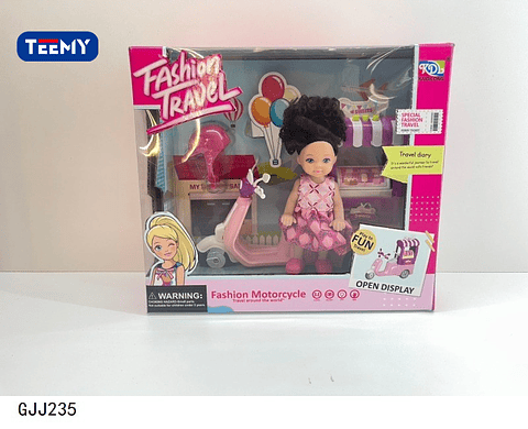 MUÑECA CON MOTO, PRECIO PUBLICADO ES AL POR MAYOR Y DEBEN SER 3 UNIDADES DEL MISMO  (GJJ235)