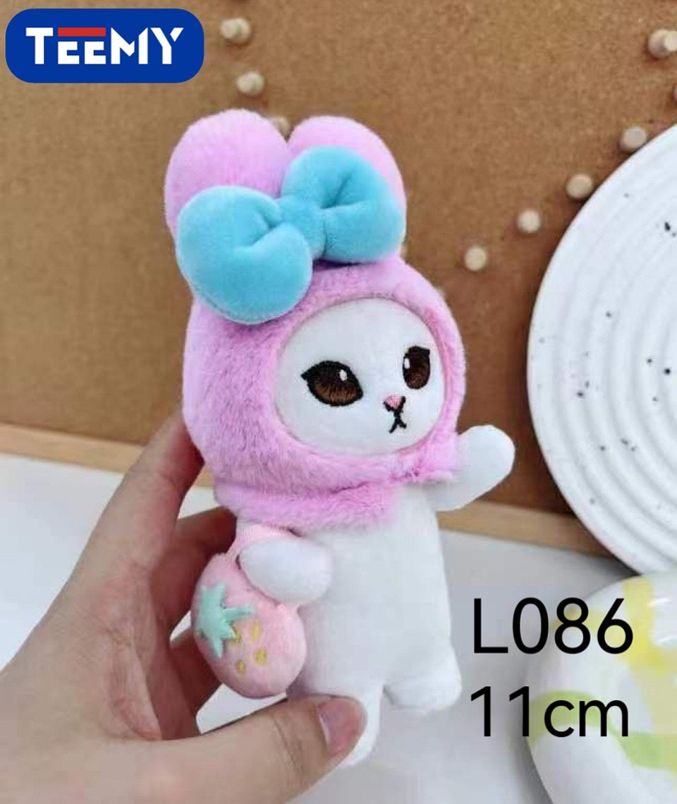 LLAVERO PELUCHE GATO  11 CM PAQUETE 12 PCS (L086) 1