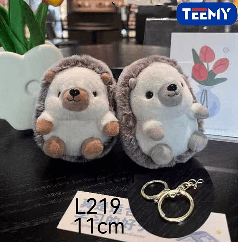 LLAVERO PELUCHE ERIZO 11 CM  PAQUETE 12 PIEZAS (L219)
