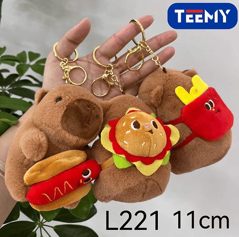 LLAVERO PELUCHE CAPYBARA 11 CM PAQUETE 12 PIEZAS (L221)