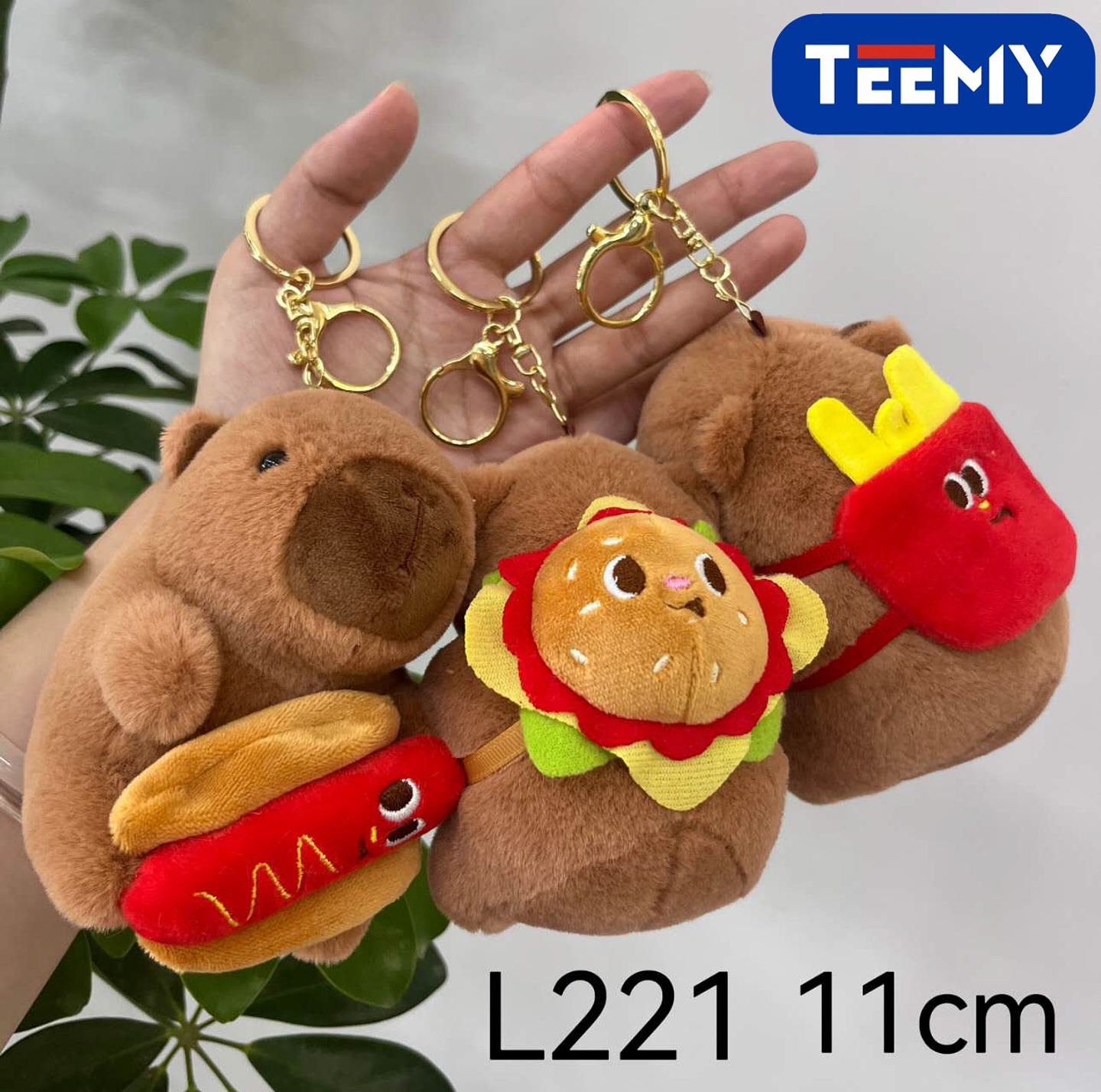 LLAVERO PELUCHE CAPYBARA 11 CM PAQUETE 12 PIEZAS (L221) 1