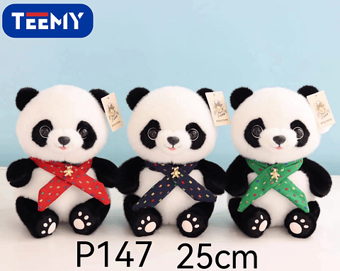 PELUCHE PANDA 25 CM  , PRECIO PUBLICADO ES AL POR MAYOR Y DEBEN SER 3 UNIDADES DEL MISMO  (P147)