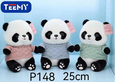 PELUCHE PANDA 25 CM  , PRECIO PUBLICADO ES AL POR MAYOR Y DEBEN SER 3 UNIDADES DEL MISMO  (P148)