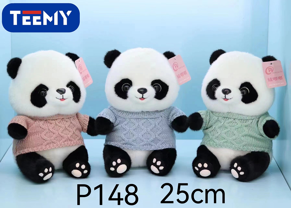 PELUCHE PANDA 25 CM  , PRECIO PUBLICADO ES AL POR MAYOR Y DEBEN SER 3 UNIDADES DEL MISMO  (P148) 1