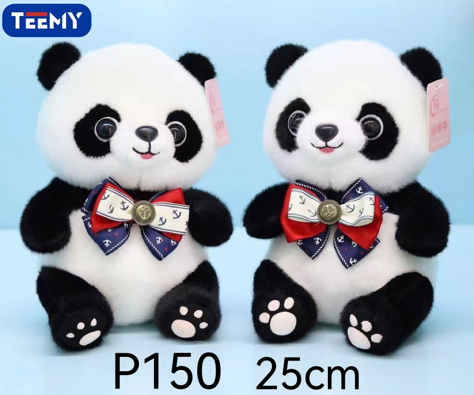 PELUCHE PANDA 25 CM  , PRECIO PUBLICADO ES AL POR MAYOR Y DEBEN SER 3 UNIDADES DEL MISMO  (P150) 1