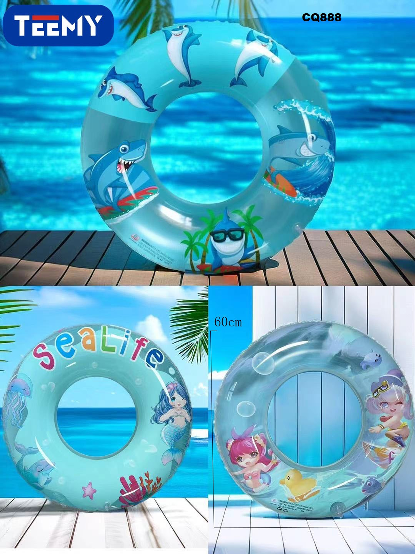 SALVAVIDAS 60 CM PAQUETE 12 PIEZAS (CQ888) 1