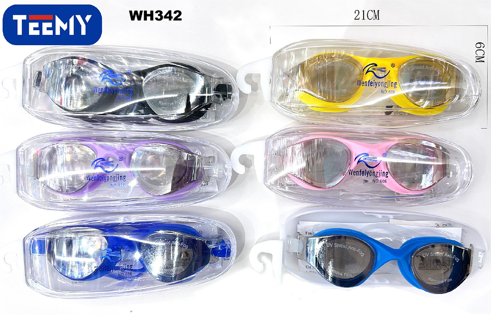 LENTES DE NATACION PAQUETE 6 PIEZAS (WH342) 1