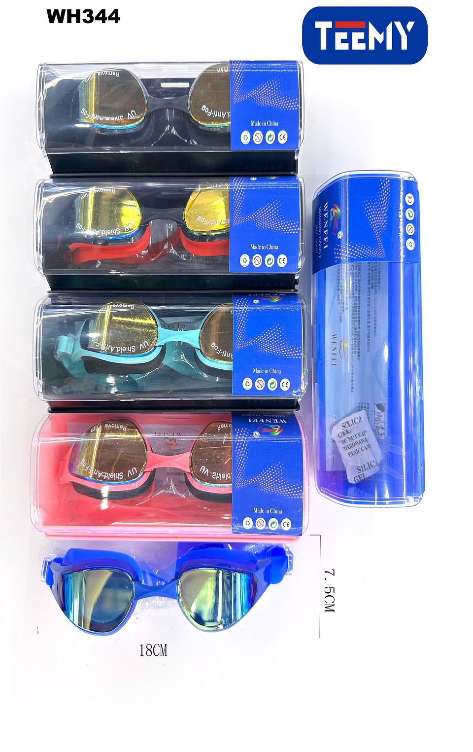 LENTES DE NATACION PAQUETE 6 PIEZAS (WH344) 1