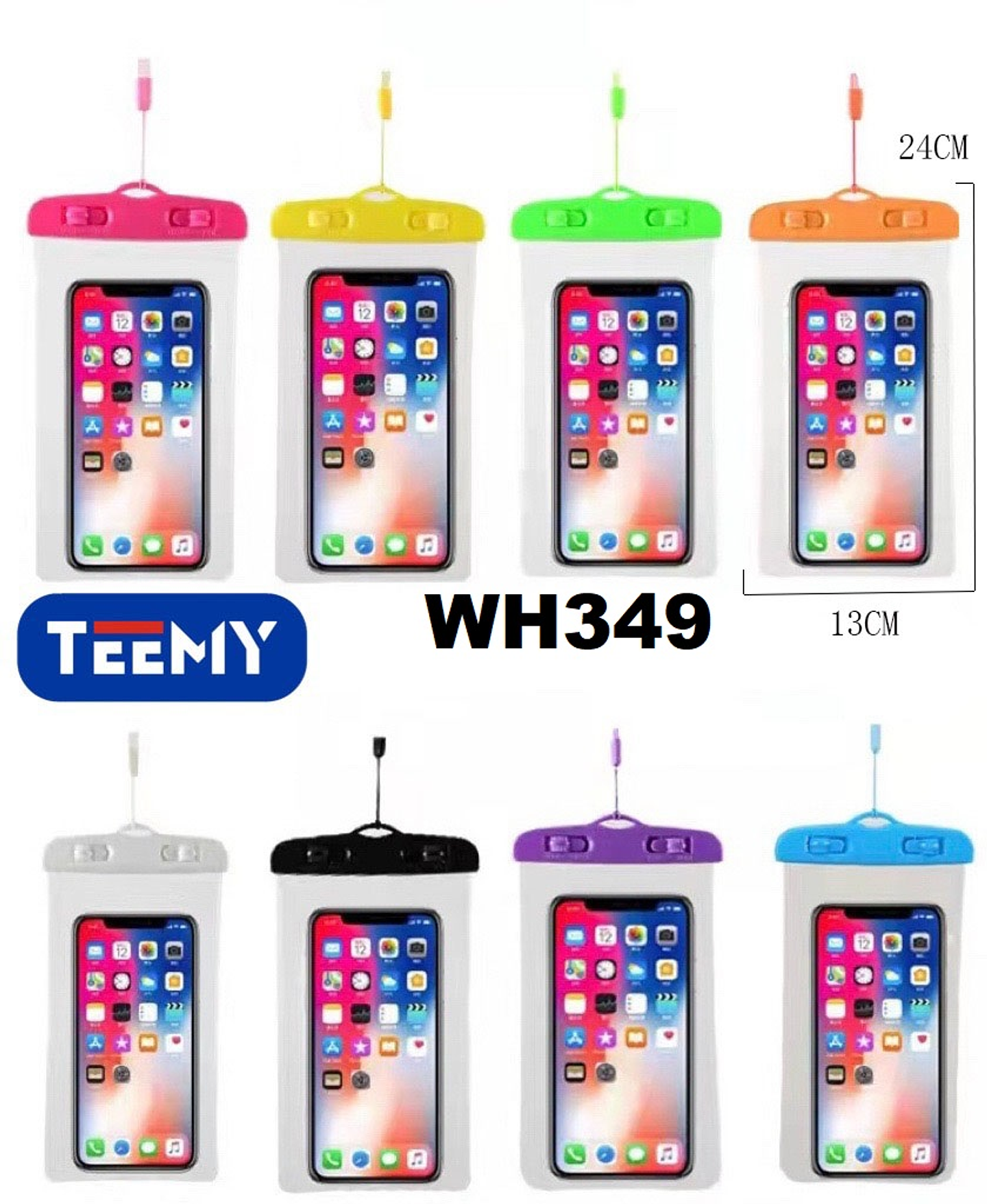 PROTECTOR CELULAR CONTRA EL AGUA PAQUETE 12 PIEZAS (WH349) 1