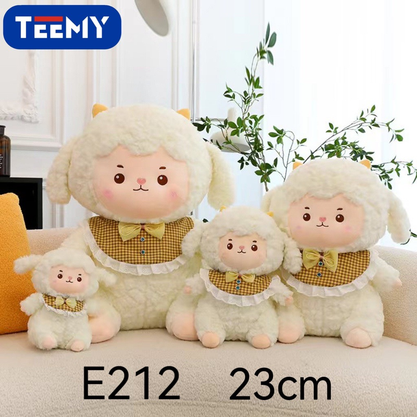 PELUCHE OVEJA 23 CM  , PRECIO PUBLICADO ES AL POR MAYOR Y DEBEN SER 3 UNIDADES DEL MISMO  (E212) 1