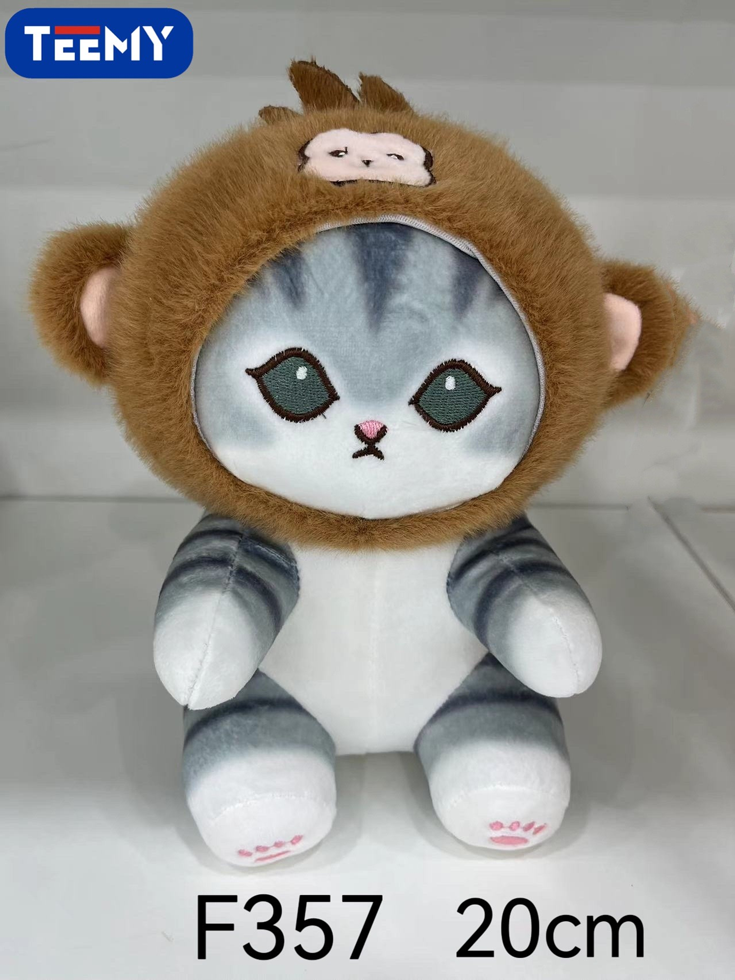 PELUCHE GATO DISFRAZ OSO 20 CM  , PRECIO PUBLICADO ES AL POR MAYOR Y DEBEN SER 3 UNIDADES DEL MISMO  (F357) 1