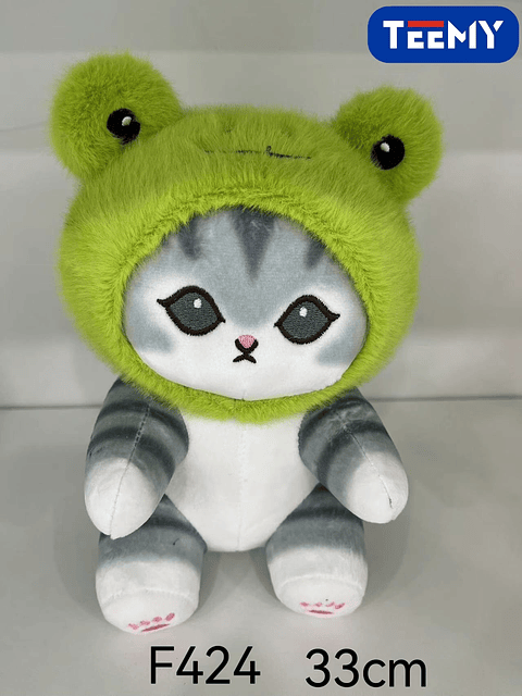 PELUCHE GATO DISFRAZ SAPITO 33 CM , PRECIO PUBLICADO ES AL POR MAYOR Y DEBEN SER 3 UNIDADES DEL MISMO  (F424)