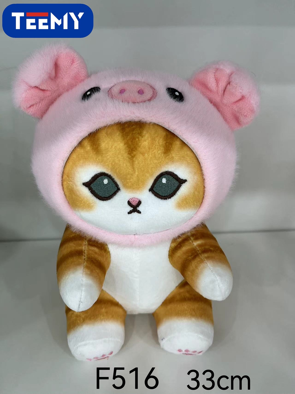 PELUCHE GATO DISFRAZ CHANCHO 33 CM , PRECIO PUBLICADO ES AL POR MAYOR Y DEBEN SER 3 UNIDADES DEL MISMO  (F516) 1