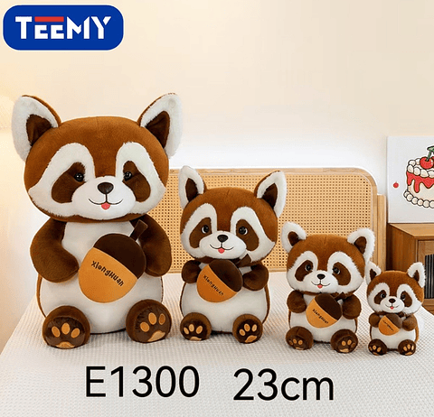 PELUCHE MAPACHE ROJO 23 CM , PRECIO PUBLICADO ES AL POR MAYOR Y DEBEN SER 3 UNIDADES DEL MISMO  (E1300)