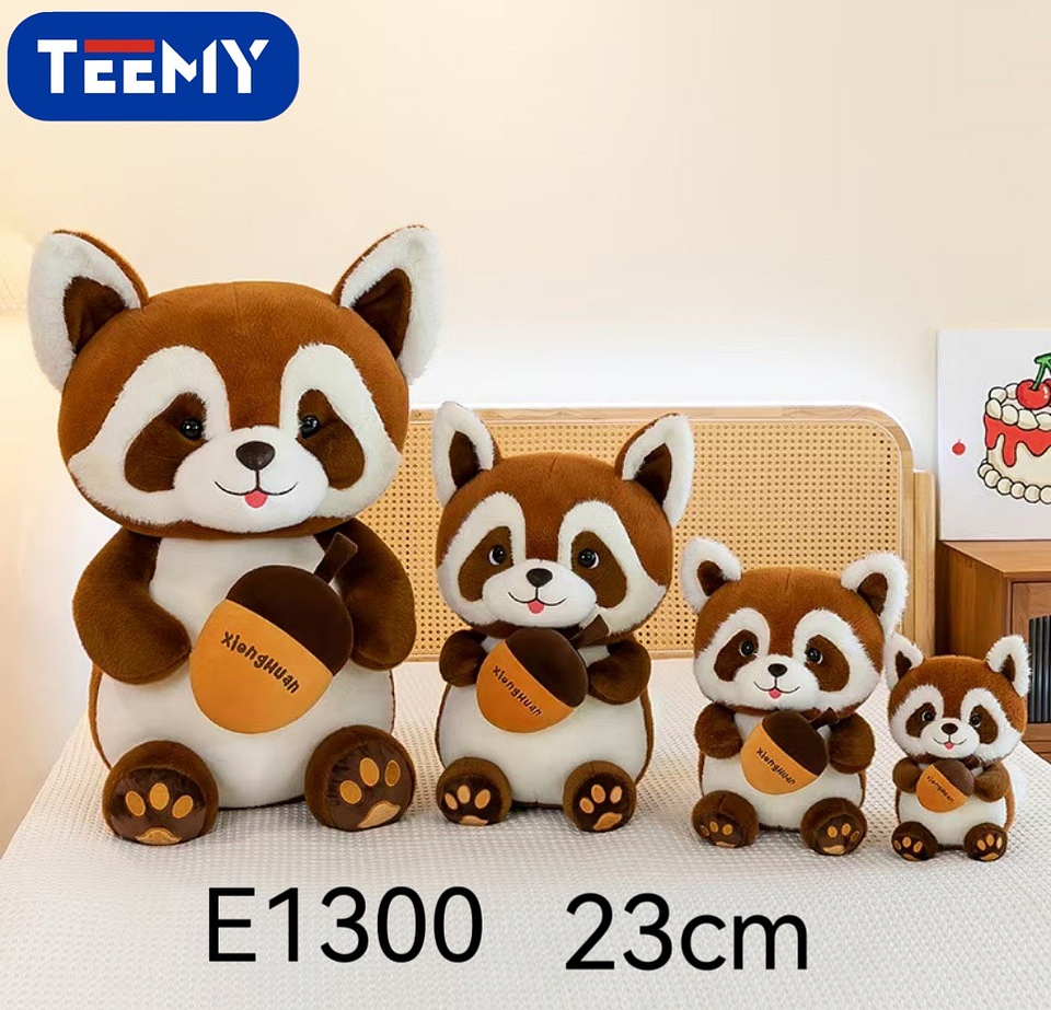 PELUCHE MAPACHE ROJO 23 CM , PRECIO PUBLICADO ES AL POR MAYOR Y DEBEN SER 3 UNIDADES DEL MISMO  (E1300) 1