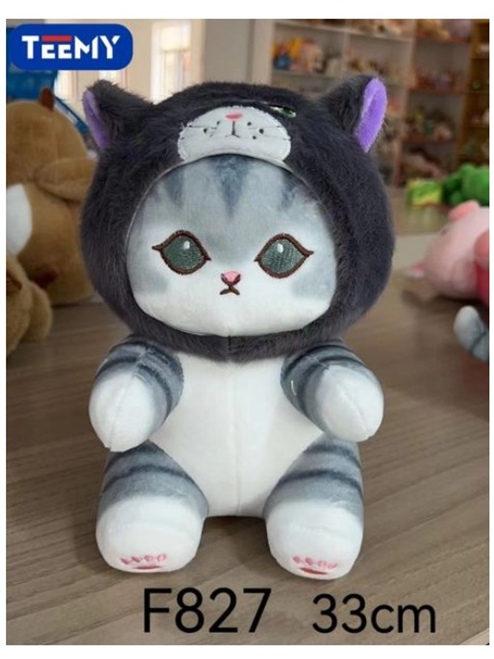 PELUCHE GATO 33 CM , PRECIO PUBLICADO ES AL POR MAYOR Y DEBEN SER 4 UNIDADES DEL MISMO 