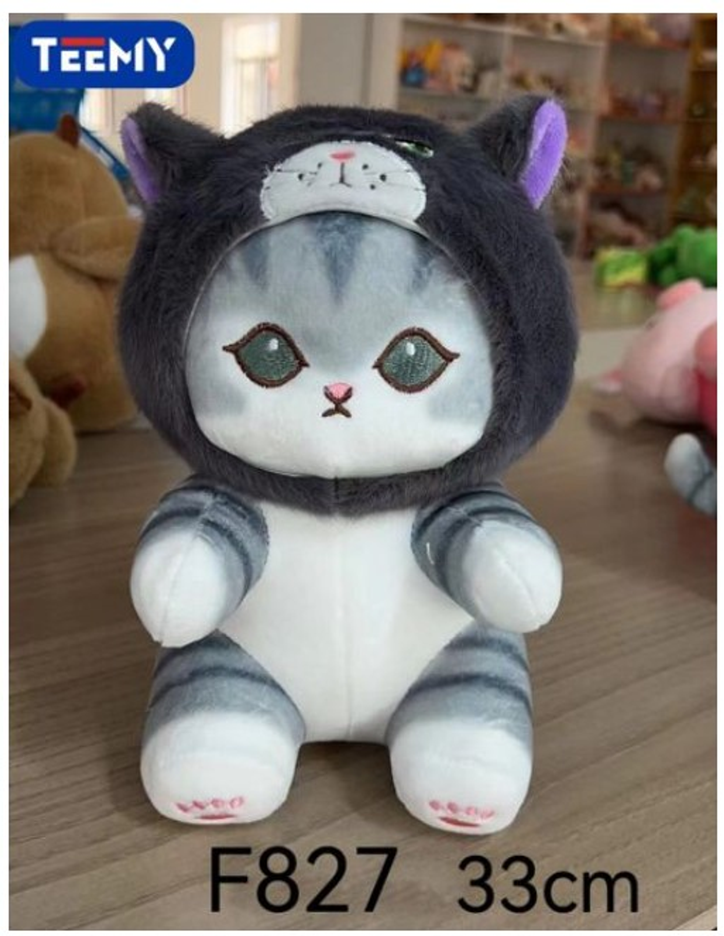 PELUCHE GATO 33 CM , PRECIO PUBLICADO ES AL POR MAYOR Y DEBEN SER 3 UNIDADES DEL MISMO  (F827) 1