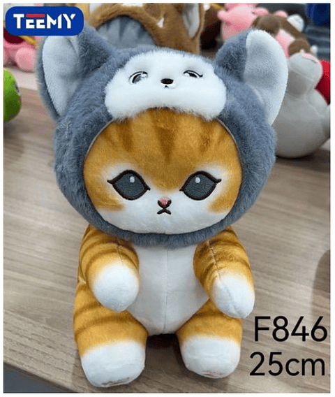 PELUCHE GATO DISFRAZ OSO 25 CM  , PRECIO PUBLICADO ES AL POR MAYOR Y DEBEN SER 3 UNIDADES DEL MISMO  (F846)