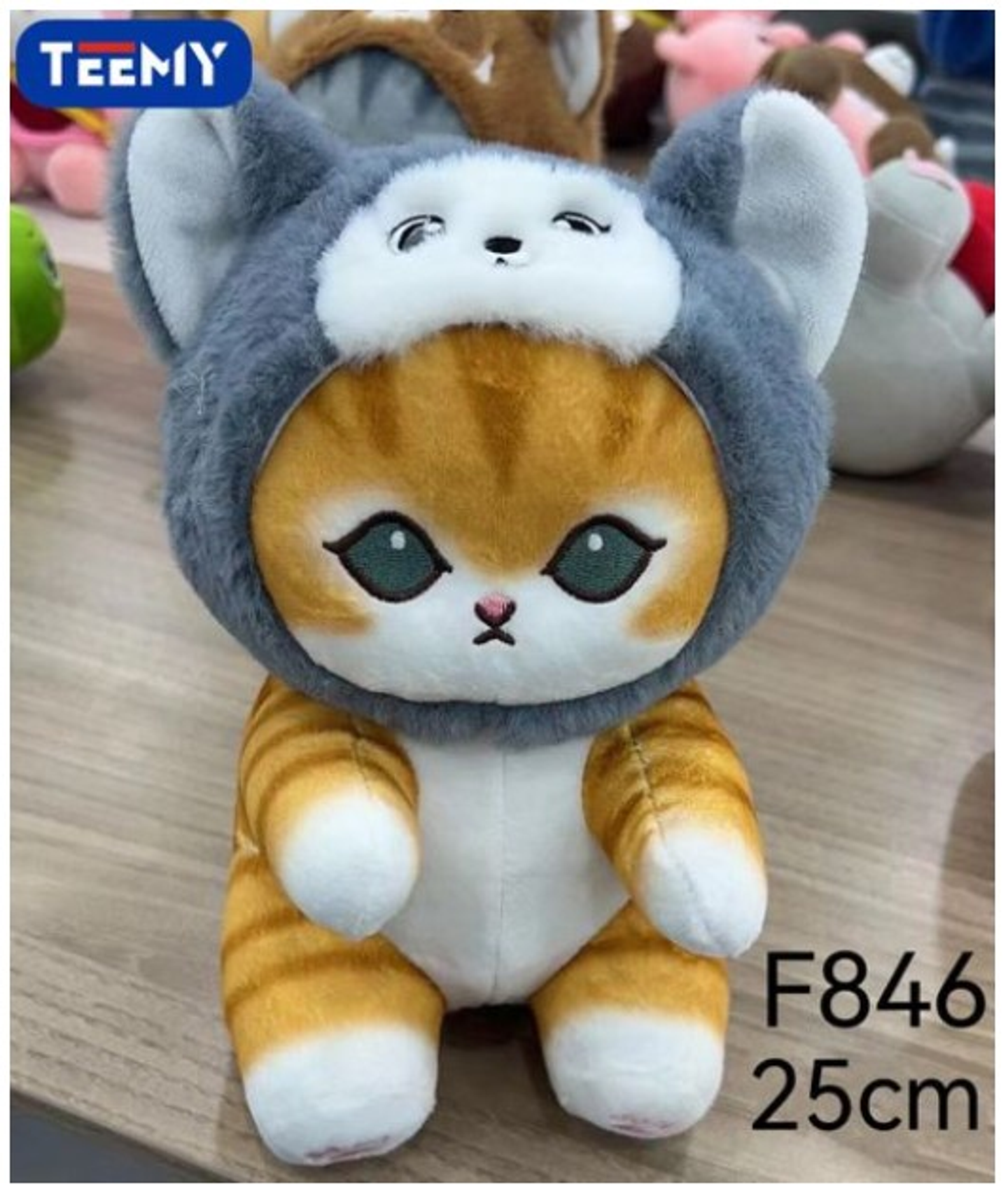 PELUCHE GATO DISFRAZ OSO 25 CM  , PRECIO PUBLICADO ES AL POR MAYOR Y DEBEN SER 3 UNIDADES DEL MISMO  (F846) 1