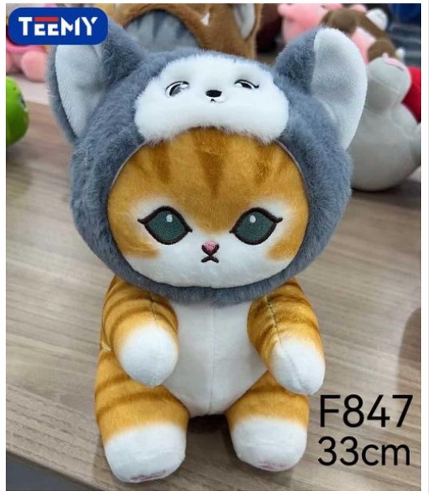 PELUCHE GATO DISFRAZ OSO 33 CM  , PRECIO PUBLICADO ES AL POR MAYOR Y DEBEN SER 3 UNIDADES DEL MISMO  (F847) 1