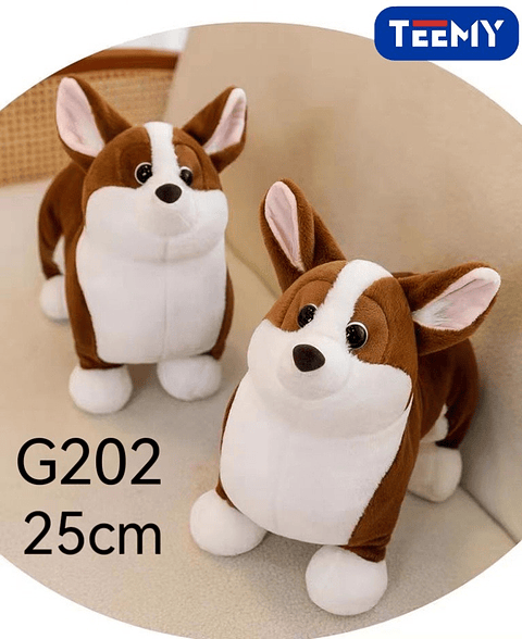 PELUCHE PERRO 25 CM, PRECIO PUBLICADO ES AL POR MAYOR Y DEBEN SER 3 UNIDADES DEL MISMO  (G202)