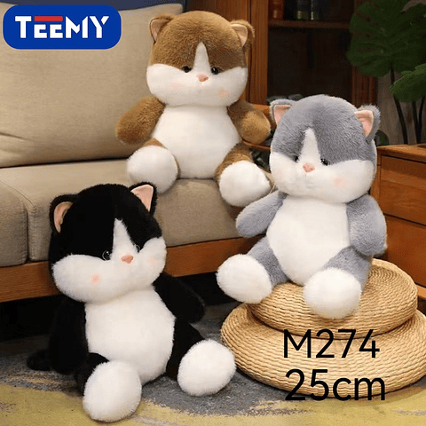 PELUCHE GATO 25 CM , PRECIO PUBLICADO ES AL POR MAYOR Y DEBEN SER 3 UNIDADES DEL MISMO  (M274)