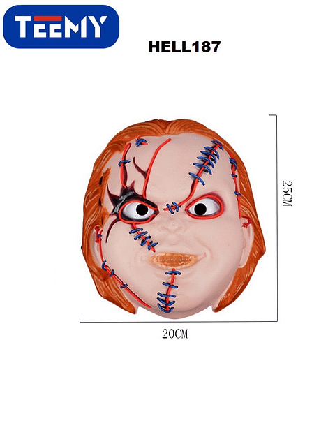 MASCARA DE HALLOWEEN CON LUCES  , 3 DEL MISMO POR MAYOR  (HELL187)