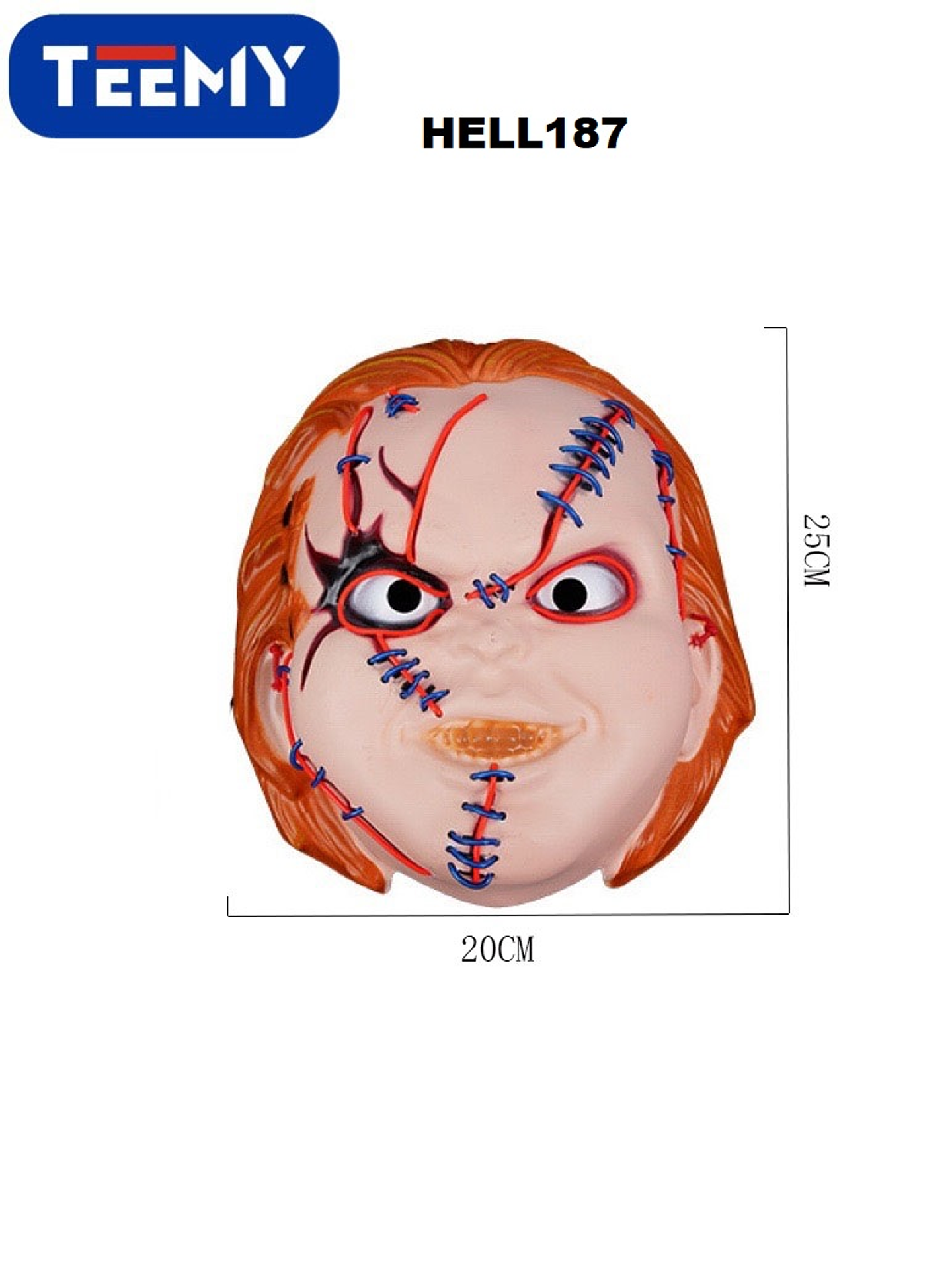 MASCARA DE HALLOWEEN CON LUCES  , PRECIO PUBLICADO ES AL POR MAYOR Y DEBEN SER 3 UNIDADES DEL MISMO  (HELL187) 1