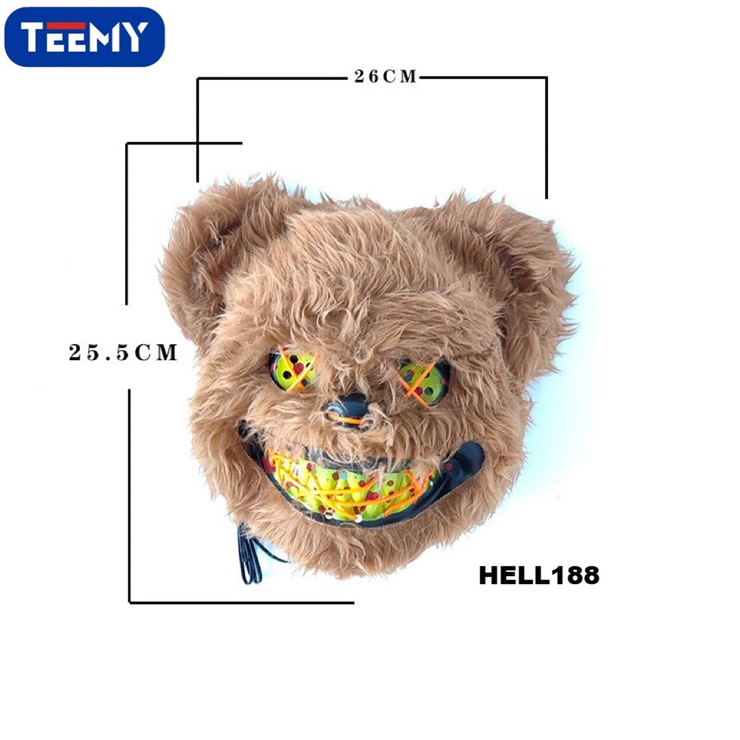 MASCARA DE HALLOWEEN CON LUCES  , PRECIO PUBLICADO ES AL POR MAYOR Y DEBEN SER 3 UNIDADES DEL MISMO  (HELL188) 1