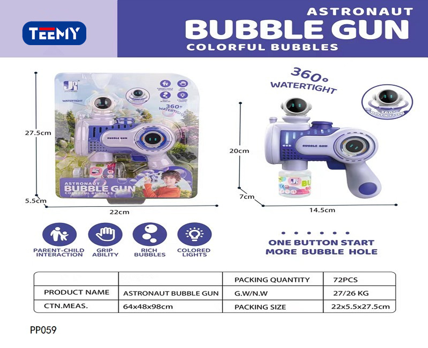 PISTOLA DE BURBUJAS CON LUCES GIRATORIO , PRECIO PUBLICADO ES AL POR MAYOR Y DEBEN SER 3 UNIDADES DEL MISMO  (PP059) 1