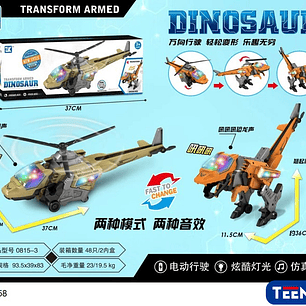 DINOSAURIO TRANSFORMER HELICOPTERO , PRECIO PUBLICADO ES AL POR MAYOR Y DEBEN SER 4 UNIDADES DEL MISMO 