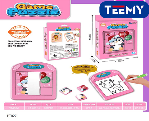 ROMPECABEZAS PUZZLE MAGNETICO 2 EN 1 , 3 DEL MISMO POR MAYOR  (PT027)