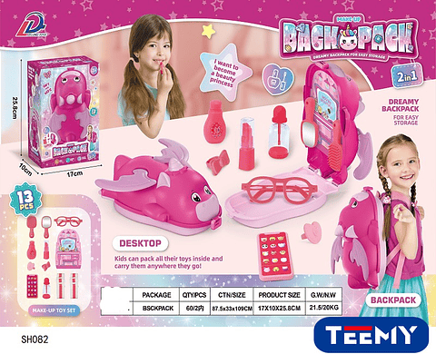 MOCHILA CON ACCESORIOS DE BELLEZA , PRECIO PUBLICADO ES AL POR MAYOR Y DEBEN SER 3 UNIDADES DEL MISMO  (SH082)