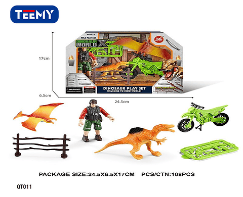 DINOSAURIOS CON ACCESORIOS , PRECIO PUBLICADO ES AL POR MAYOR Y DEBEN SER 3 UNIDADES DEL MISMO  (QT011)