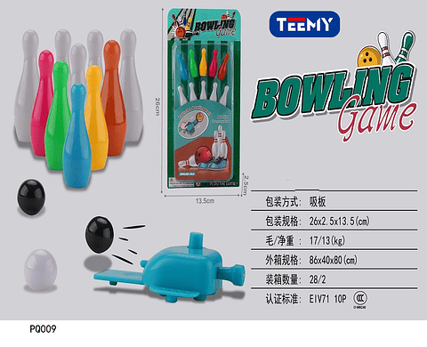 MINI JUEGO DE BOWLING, PRECIO PUBLICADO ES AL POR MAYOR Y DEBEN SER 3 UNIDADES DEL MISMO 