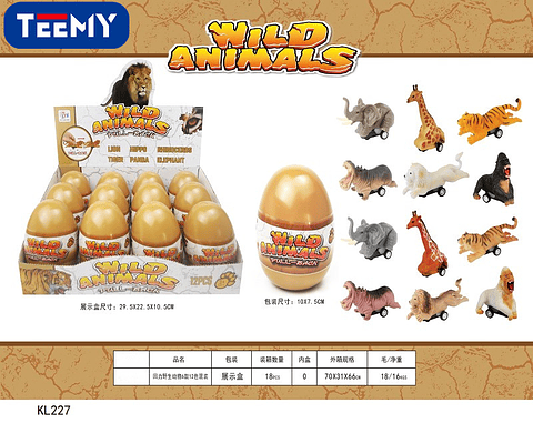 SET ANIMALES SELVA PAQUETE 12 PIEZAS (KL227)