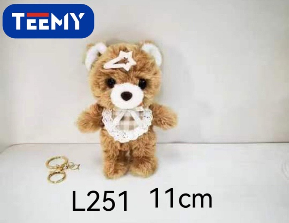 LLAVERO PELUCHE OSO 11 CM PAQUETE 12 PIEZAS (L251) 1