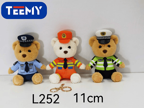 LLAVERO PELUCHE OSO 11 CM PAQUETE 12 PIEZAS (L252)