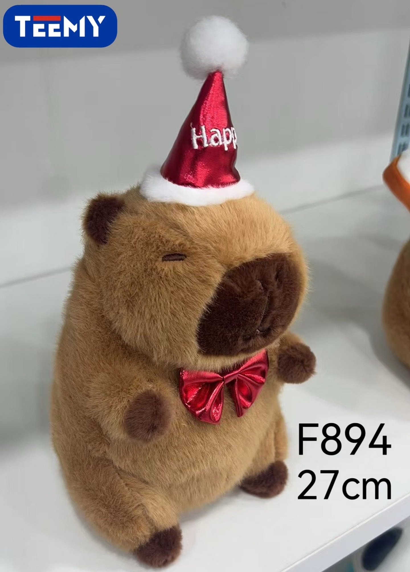 PELUCHE CAPYBARA 27 CM CUMPLEAÑOS  , PRECIO PUBLICADO ES AL POR MAYOR Y DEBEN SER 3 UNIDADES DEL MISMO  (F894 ) 1