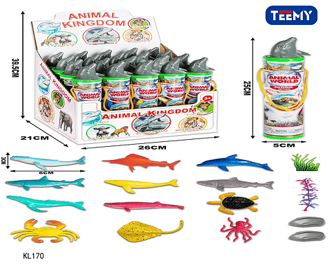 SET ANIMALES MARINOS PAQUETE 20 PIEZAS (KL170)
