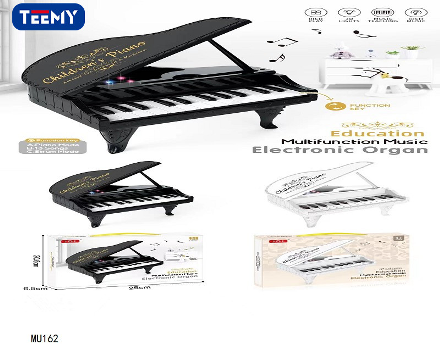 JUGUETE MUSICAL PIANO , PRECIO PUBLICADO ES AL POR MAYOR Y DEBEN SER 3 UNIDADES DEL MISMO  (MU162) 1