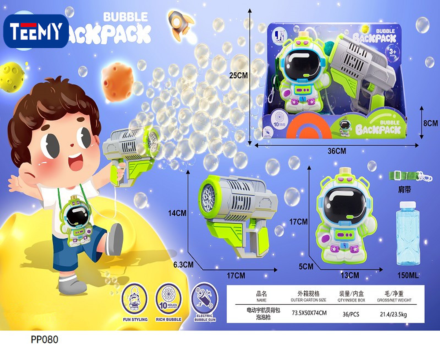 MOCHILA DE BURBUJAS ELECTRICA , PRECIO PUBLICADO ES AL POR MAYOR Y DEBEN SER 3 UNIDADES DEL MISMO  (PP080) 1