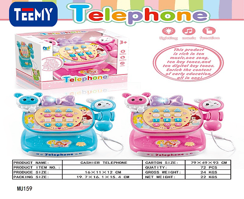 TELEFONO CON MUSICA Y LUCES  , PRECIO PUBLICADO ES AL POR MAYOR Y DEBEN SER 3 UNIDADES DEL MISMO  (MU159)