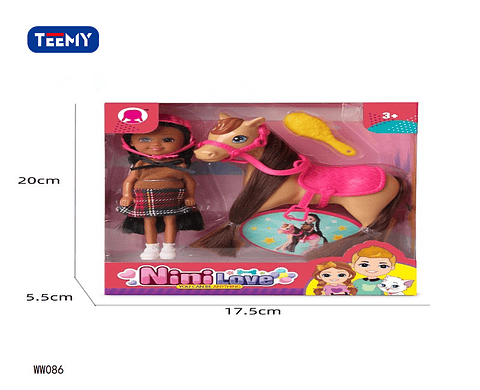 MUÑECA CON ACCESORIOS , PRECIO PUBLICADO ES AL POR MAYOR Y DEBEN SER 3 UNIDADES DEL MISMO  (WW086)