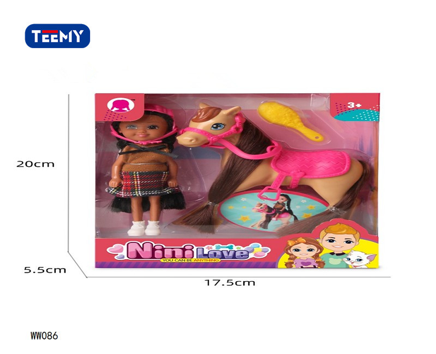 MUÑECA CON ACCESORIOS , PRECIO PUBLICADO ES AL POR MAYOR Y DEBEN SER 3 UNIDADES DEL MISMO  (WW086) 1