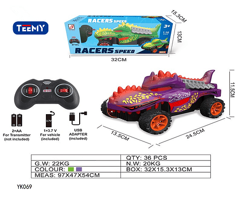 CARRO A CONTROL REMOTO , PRECIO PUBLICADO ES AL POR MAYOR Y DEBEN SER 3 UNIDADES DEL MISMO  (YK069)